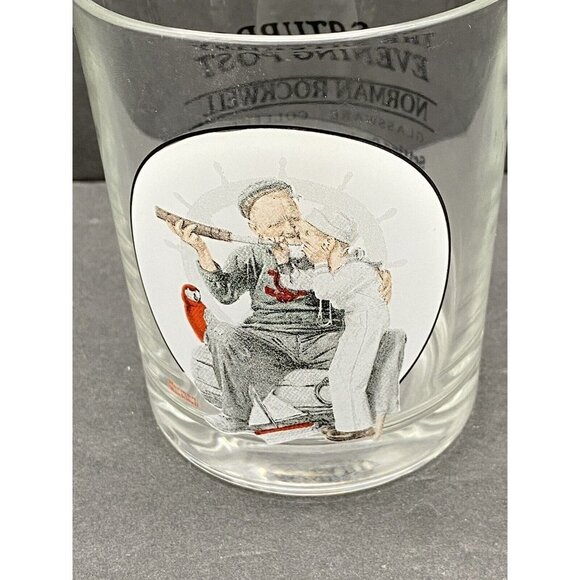 Vintage Norman Rockwell Saturday Evening Post On The Rocks Glasses Set‎ of 3 - Picture 8 of 13